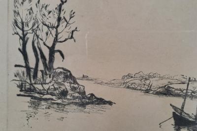Jean Frélaut - Vue sur la baie - Eaux forte signée 2