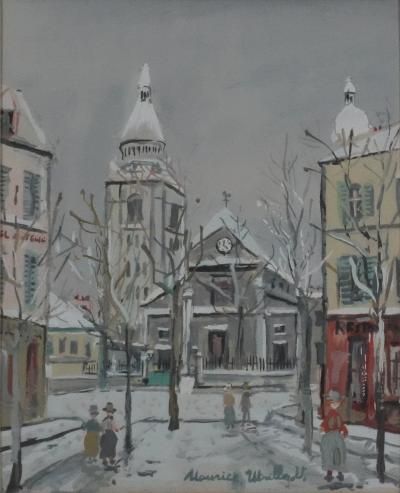 Maurice UTRILLO - Montmartre, L’Eglise Saint-Pierre, lithographie et pochoir originale signée 2