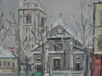 Maurice UTRILLO - Montmartre, L’Eglise Saint-Pierre, lithographie et pochoir originale signée 2
