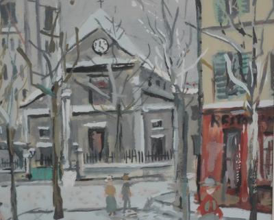 Maurice UTRILLO - Montmartre, L’Eglise Saint-Pierre, lithographie et pochoir originale signée 2