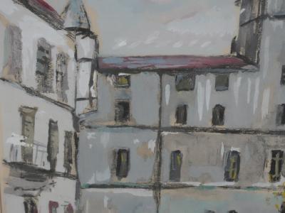 Maurice UTRILLO - Les passants sur la place, lithographie signée 2