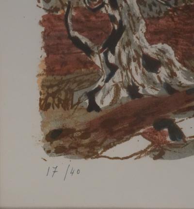 Roland OUDOT - La bastide provençale et oliviers, lithographie originale signée 2