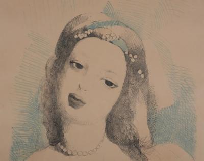 Marie LAURENCIN : Europe, Jeune fille aux perles - Lithographie Originale Signée 2