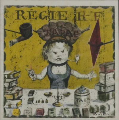 Tsuguharu FOUJITA : La régie, Lithographie signée 2