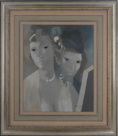 Marie LAURENCIN - Young girl and dog, Original signed drawing