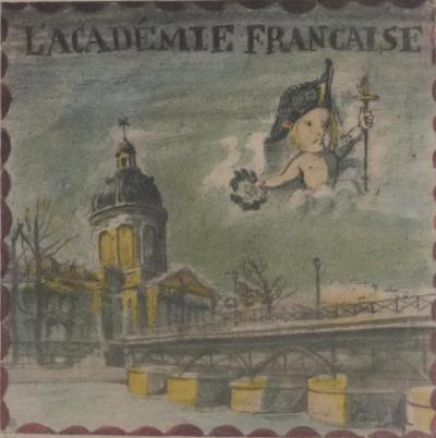 Tsuguharu FOUJITA : L’Académie Française, Lithographie originale signée 2