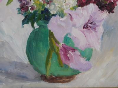 ECOLE XXème - Le bouquet de glaïeul, Huile sur toile signée 2