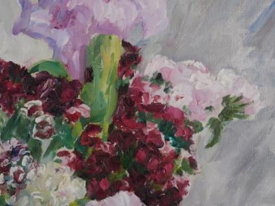 ECOLE XXème - Le bouquet de glaïeul, Huile sur toile signée 2