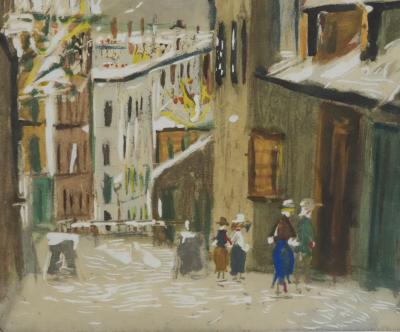 Maurice UTRILLO - Montmartre, Rue du Mont-Cenis sous la neige, lithographie et pochoir originale signée 2