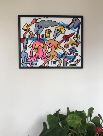 Jean-Luc JUHEL - J’ai ma table de nuit…,2017 - Acrylique sur papier signée 2