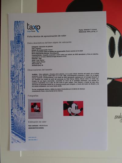 Andy Warhol (d’après) , Mickey Mouse, Lithographie 2