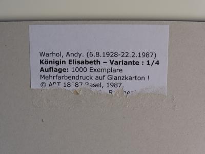 Andy Warhol -Queen Elizabeth -  1987, serigrahy 2