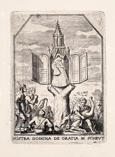 Gravure flamande de pèlerinage, Notre-Dame de Grâce de Scheut, XVIIéme siècle 2