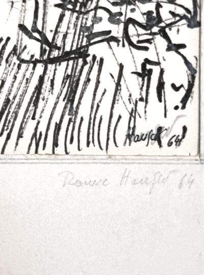 Rouve Hauser, dessin encre signé, 1964 2