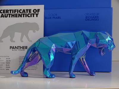 Richard Orlinski - Panther Blue Pearl, 2026 - sculpture 2