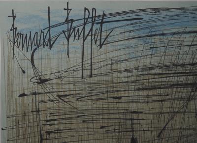 Bernard BUFFET : Château de Culan - Lithographie originale signée 2