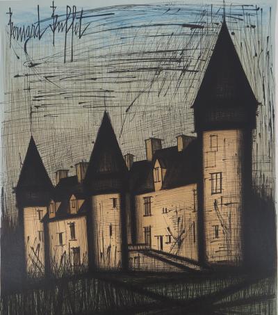 Bernard BUFFET : Château de Culan - Lithographie originale signée 2