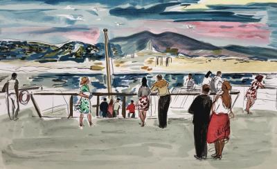 Yves BRAYER : La corniche - Lithographie originale signée 2