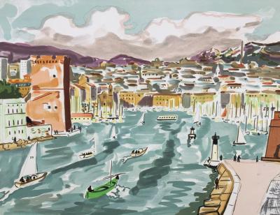 Yves BRAYER : La passe du Vieux Port - Lithographie originale signée 2