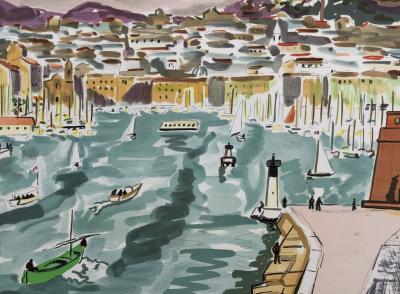Yves BRAYER : La passe du Vieux Port - Lithographie originale signée 2