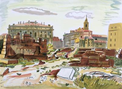 Yves BRAYER : Les fouilles de Massalia - Lithographie originale signée 2