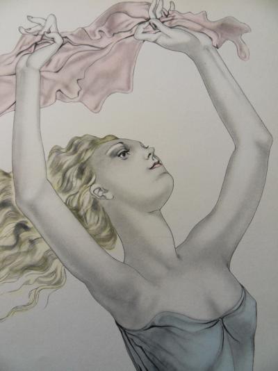 Léonard Tsuguharu FOUJITA: Dancer with a Pink Scarf - Signed Lithograph 2