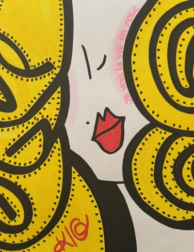 KLG - Je vois la vie en rose - 2020 - Technique mixte sur papier - Signée 2