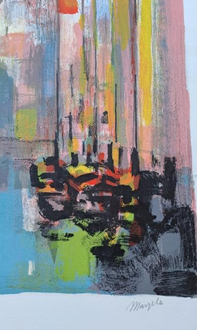 Jean Marzelle - L'entrée du port - Lithographie signée et numérotée au crayon 2