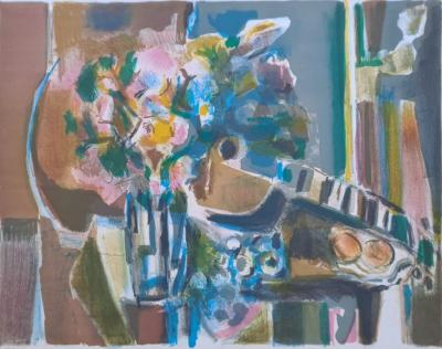 Jean Marzelle - Nature morte à la guitare - Lithographie signée et numérotée au crayon 2