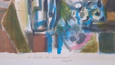 Jean Marzelle - Nature morte à la guitare - Lithographie signée et numérotée au crayon 2