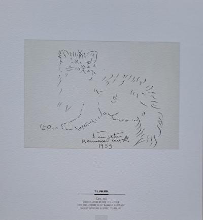 Léonard Foujita (d’après) - Chat - Impression d’art, signée et datée 2