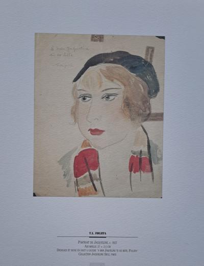 Léonard Foujita (d’après) - Portrait de Jacqueline - Impression d’art, signée 2