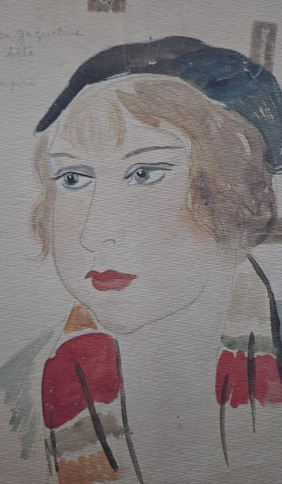 Léonard Foujita (d’après) - Portrait de Jacqueline - Impression d’art, signée 2