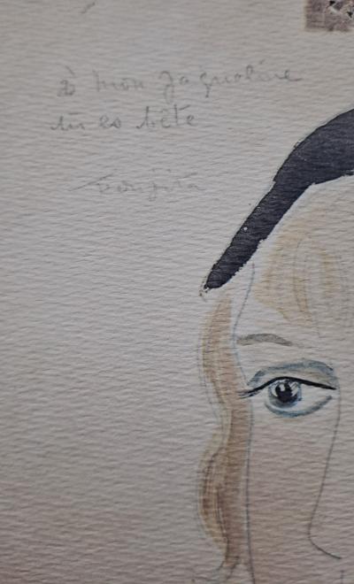 Léonard Foujita (d’après) - Portrait de Jacqueline - Impression d’art, signée 2
