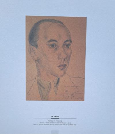 Léonard Foujita (d’après) - Portrait de Jean - Impression d’art, signée et datée 2