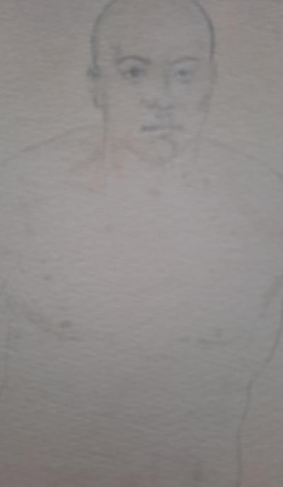 Léonard Foujita (d’après) - Portrait du champion de lutte Tochigiyama - Impression d’art, signée 2