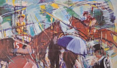 Nino Giuffrida  - Aux courses, 1979 - Lithographie signée et numérotée au crayon 2