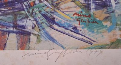 Nino Giuffrida  - Aux courses, 1979 - Lithographie signée et numérotée au crayon 2