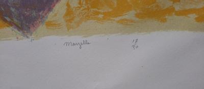 Jean Marzelle - Sur la plage - Lithographie signée et numérotée au crayon 2
