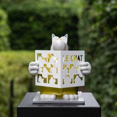 Philippe Geluck - Le Chat au Journal - Sculpture en résine, signée et numérotée 2