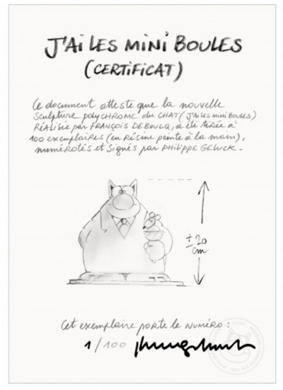 Philippe Geluck  - J’ai les boules - Sculpture en résine, signée et numérotée 2