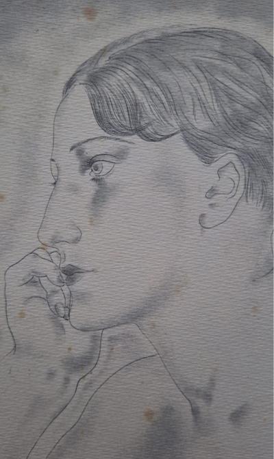 Léonard Foujita (d’après) - Portrait de femme - Impression d’art, signée 2