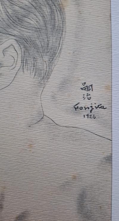 Léonard Foujita (d’après) - Portrait de femme - Impression d’art, signée 2