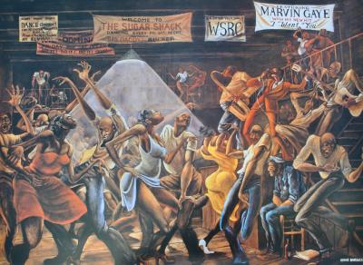 Ernie BARNES : Sugar Shack, SERIGRAPHIE signée, 2002 2