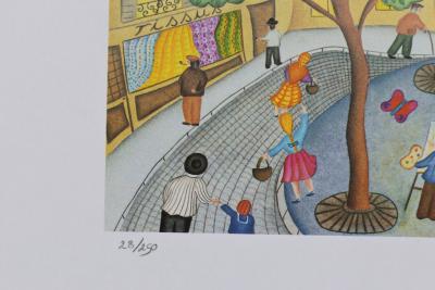 Valérie HERMANT - La fête du village - Lithographie signée et numérotée 2