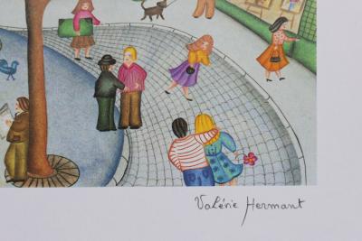Valérie HERMANT - La fête du village - Lithographie signée et numérotée 2