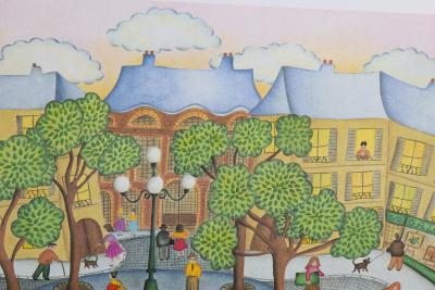 Valérie HERMANT - La fête du village - Lithographie signée et numérotée 2