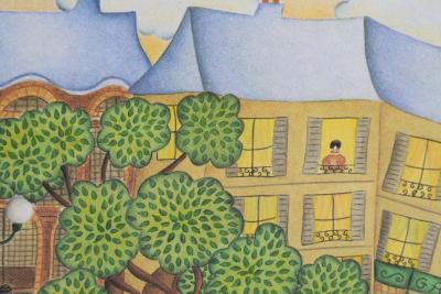 Valérie HERMANT - La fête du village - Lithographie signée et numérotée 2