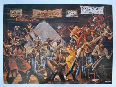 Ernie BARNES : Sugar Shack, SERIGRAPHIE signée, 2002