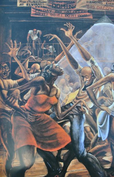 Ernie BARNES : Sugar Shack, SERIGRAPHIE signée, 2002 2